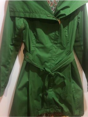 BCBG Generation Green Trench Coat with Belt